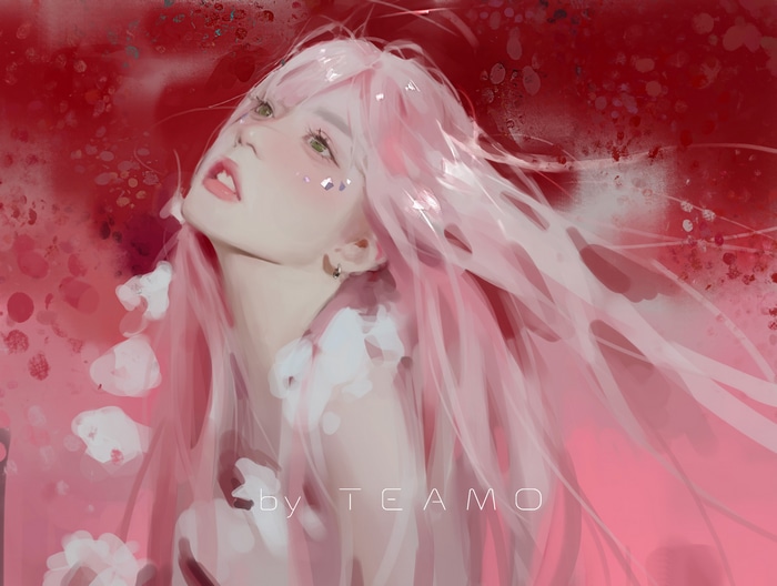 Woman with pink hair by TEAMO