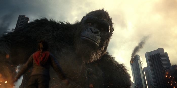 King Kong Facing Man in City