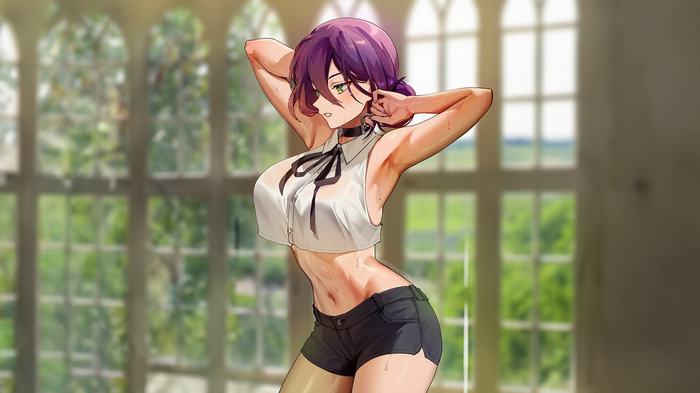 Reze from Chainsaw Man with wet body