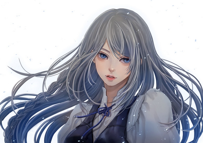 Final Fantasy XVI: Blue-haired woman with blue eyes