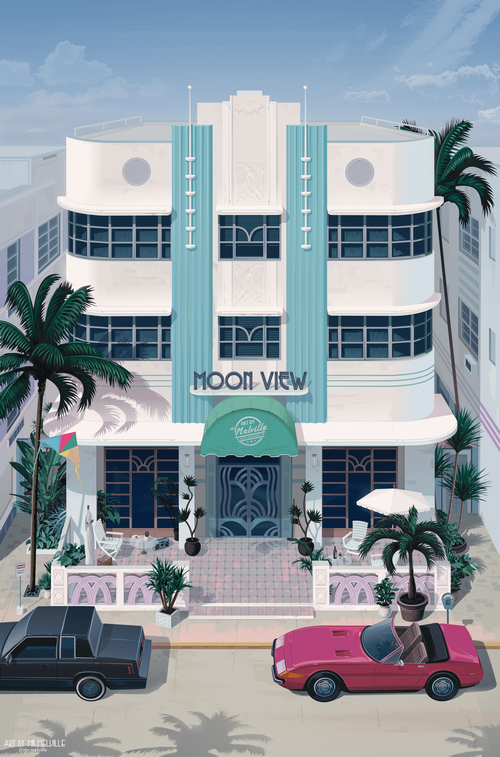 Moon View Hotel Art by Mr. Melville