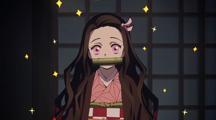 Kamado Nezuko from Kimetsu no Yaiba with stars