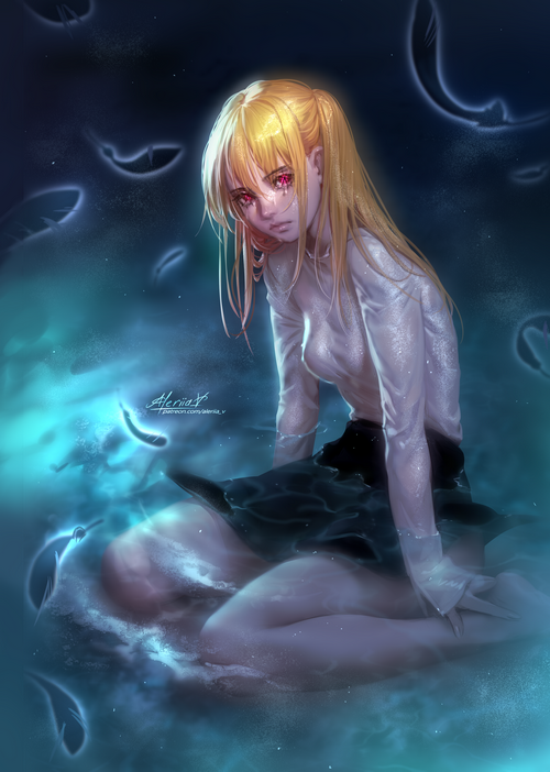 Ruby Hoshino with Star Eyes and Feathers