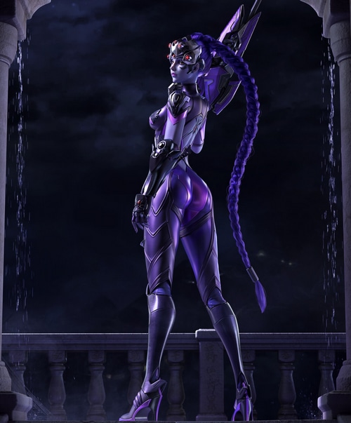 Widowmaker from Overwatch on a balcony