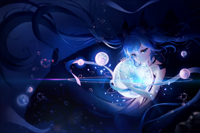 4K Hatsune Miku holding a glowing orb