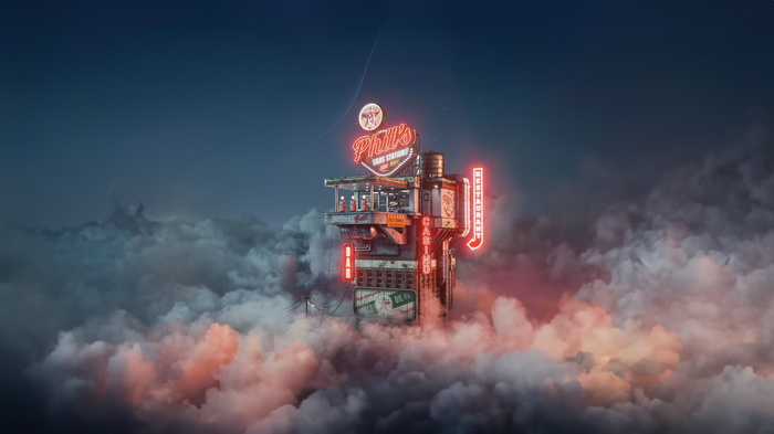 Phil's Gas Station and Casino in the Clouds