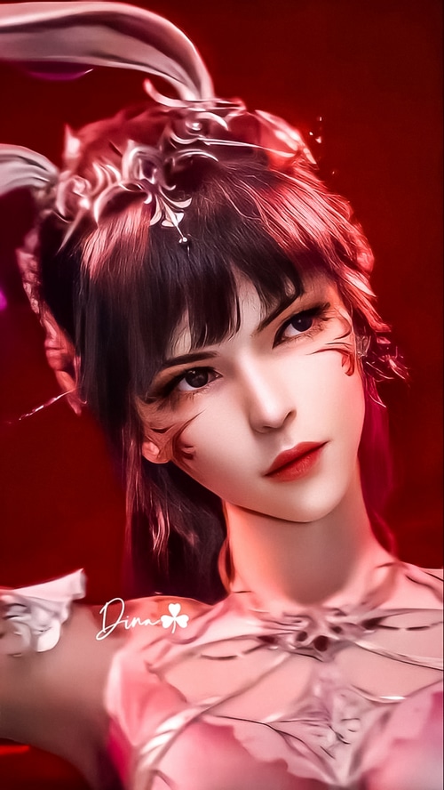 Asura bunny girl from Soul Land with red markings