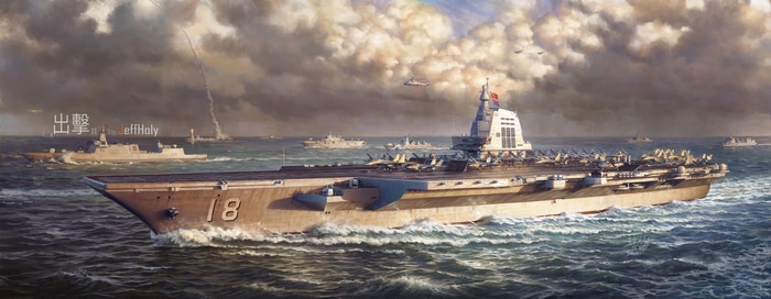 4K Chinese Aircraft Carrier with Escort Fleet