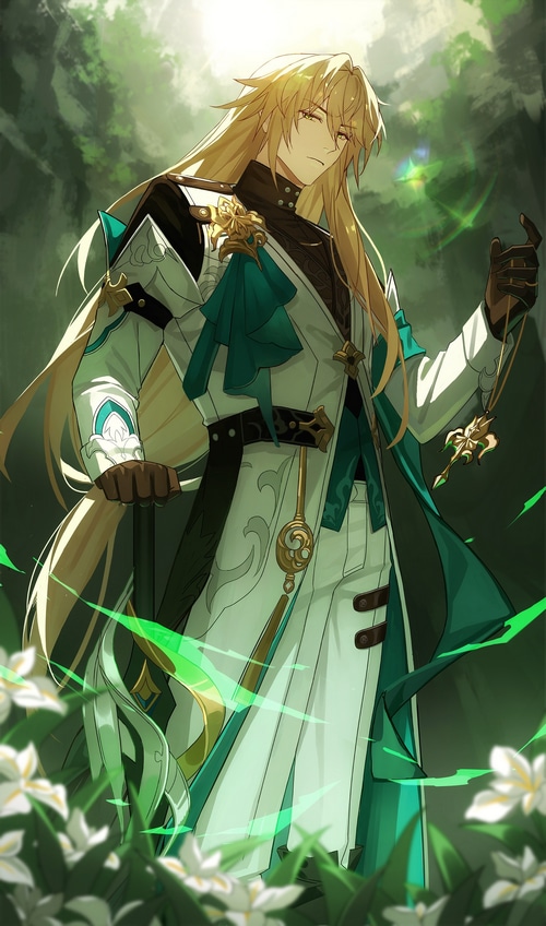 Luocha from Honkai: Star Rail in a forest