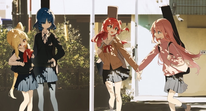 4K Anime Girls in School Uniforms with Guitars