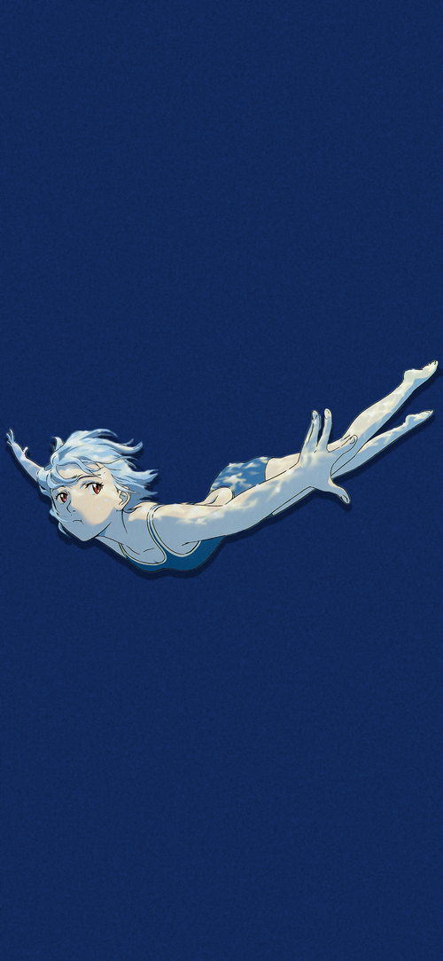 Rei Ayanami from Neon Genesis Evangelion swimming