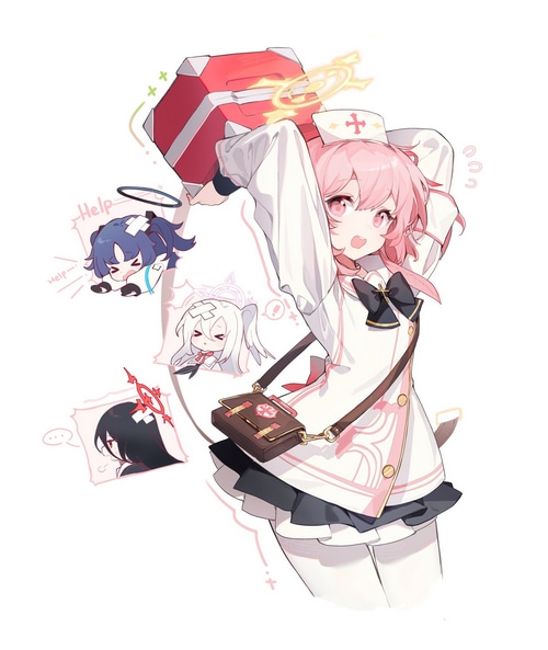 Hayase Yuuka from Blue Archive with a hammer