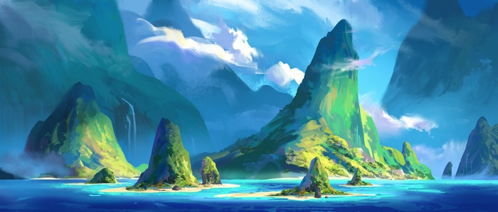 4K Sea Landscape with Islands and Mountains by Gavin ODonnell