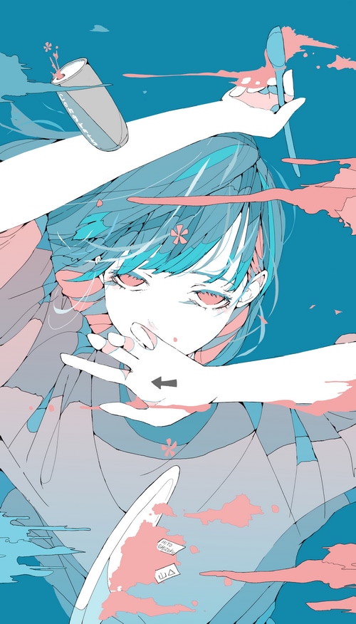 4K Anime Girl with Drink Can and Spoon