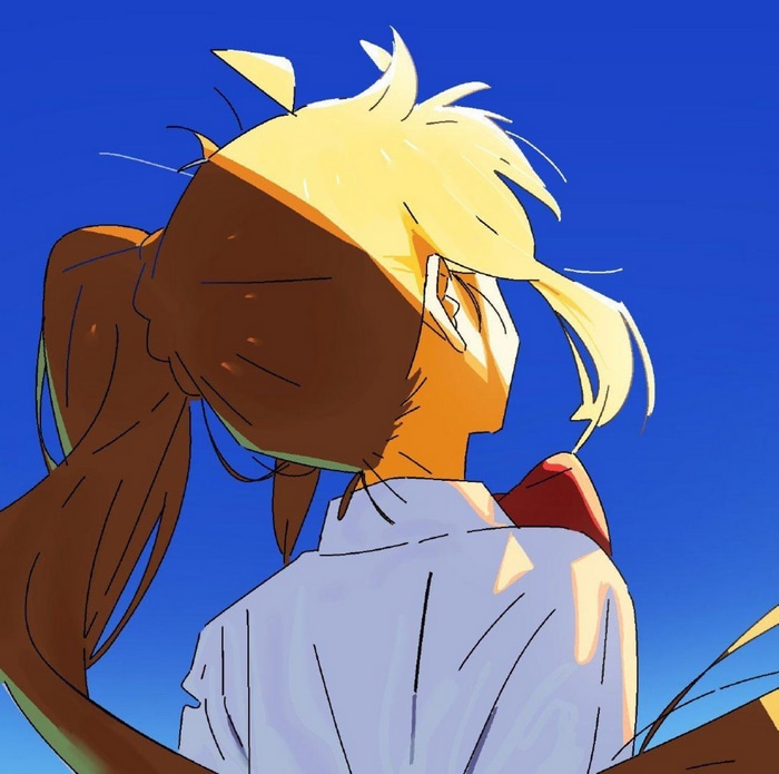 Nijika Ijichi from BOCCHI THE ROCK! with a ponytail