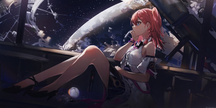 Asta from Honkai: Star Rail looking out at space