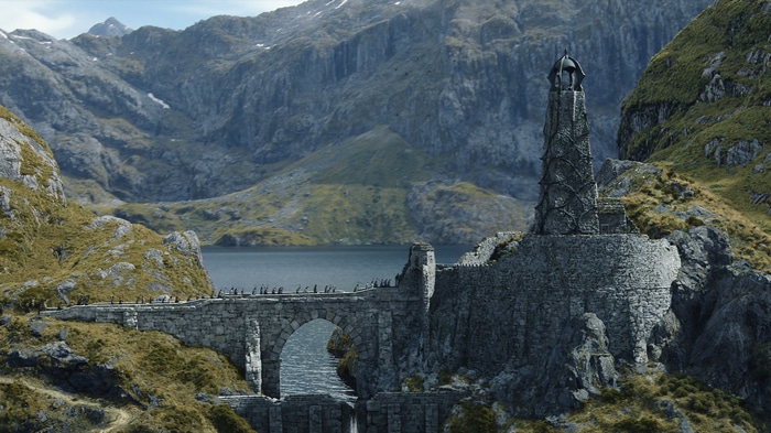 The Lord of the Rings: The Rings of Power bridge and tower