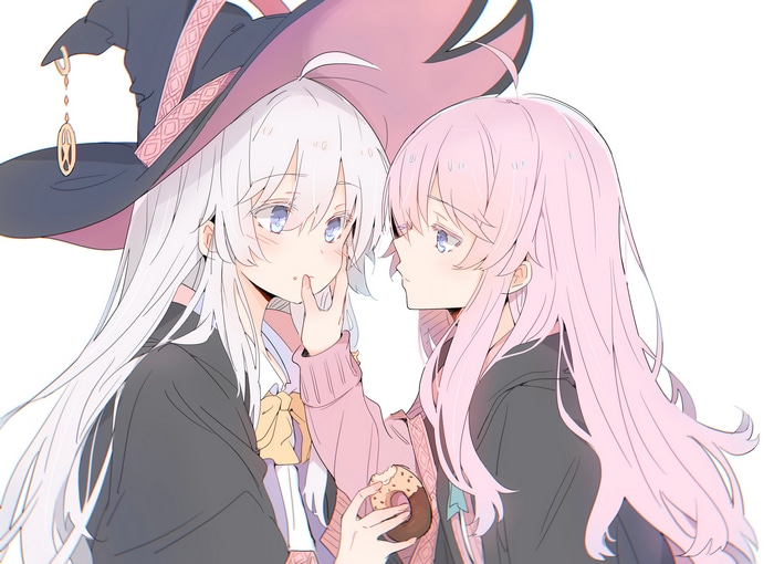 Elaina and friend with witch hat and donut