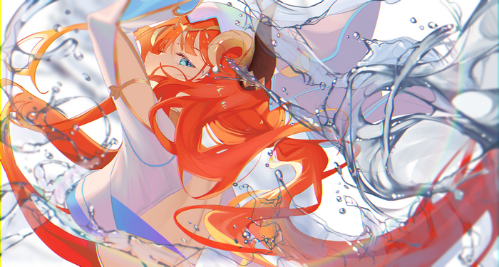 Nilou from Genshin Impact with water