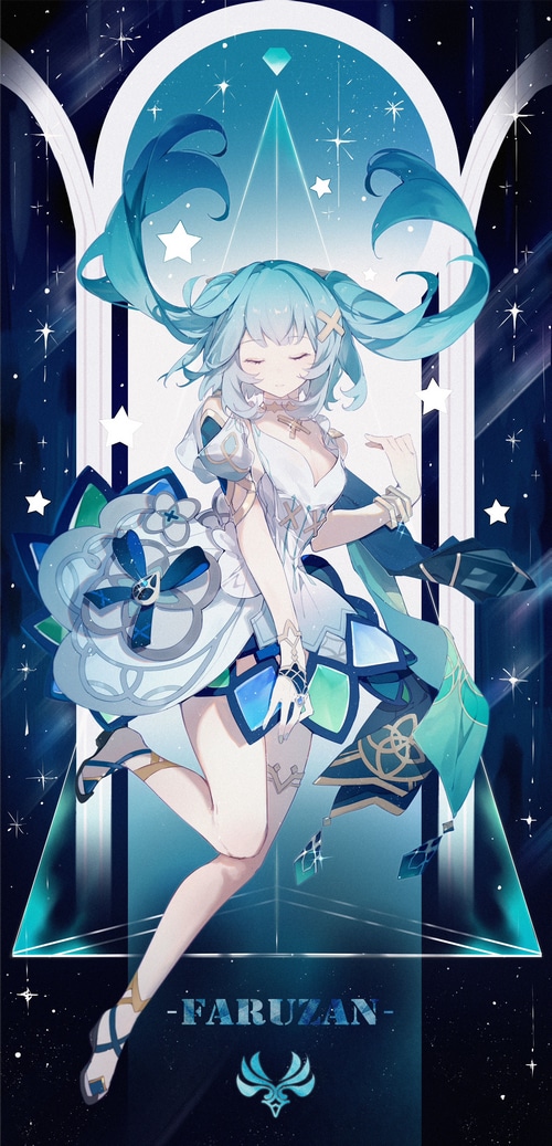 Faruzan from Genshin Impact with twintails and dress