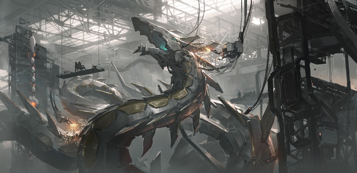4K Yu-Gi-Oh! fan art of mechanical dragon