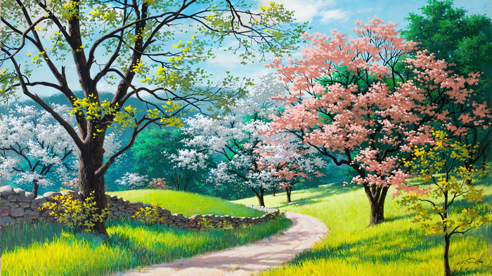 4K Spring Blossoms Nature Path