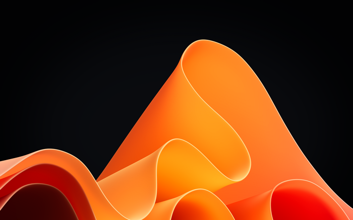 4K Orange Waves on Dark Background