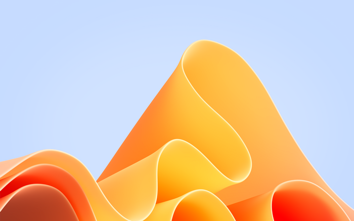 4K Windows 11 Orange Waveforms