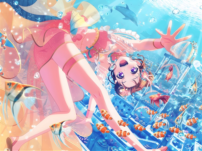 4K Toyama Kasumi underwater with fish and dolphin