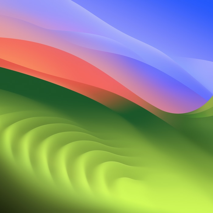 Colorful abstract landscape with flowing shapes