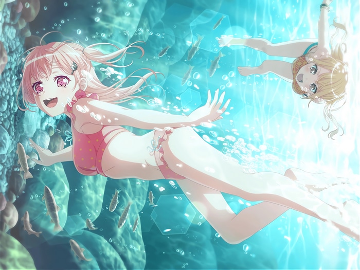 4K BanG Dream! Nanami Hiromachi swimming underwater