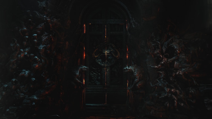 Diablo IV Gate with Demonic Sculptures