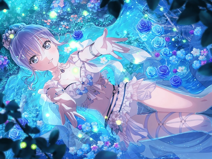 4K BanG Dream! Mashiro Kurata in Water with Flowers