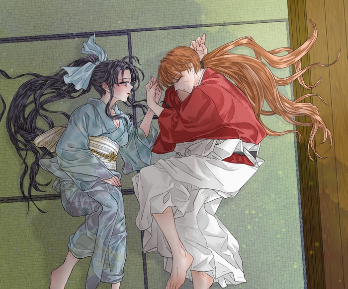 Kenshin Himura and Kamiya Kaoru sleeping