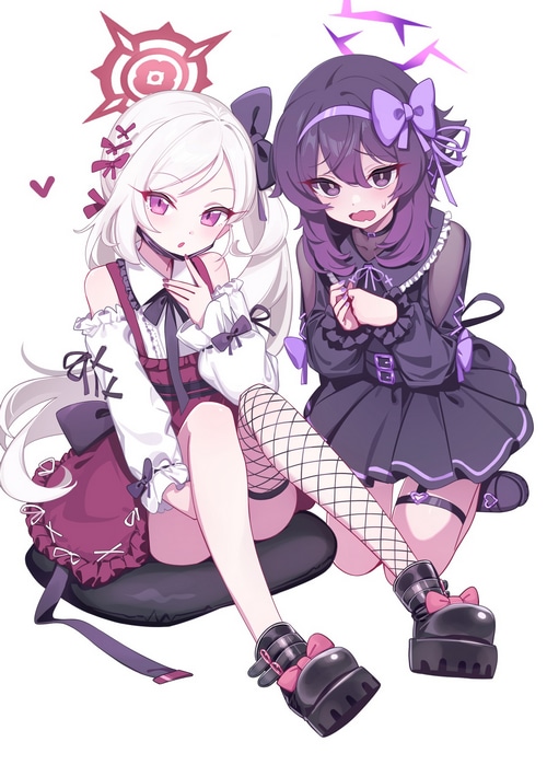 Asagi Mutsuki and companion from Blue Archive