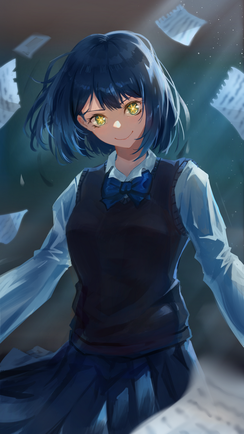 Kurokawa Akane from Oshi no Ko with star eyes