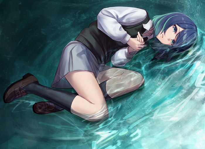 Kurokawa Akane from Oshi no Ko crying in water
