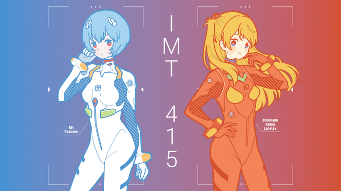 Neon Genesis Evangelion Rei and Asuka fan art