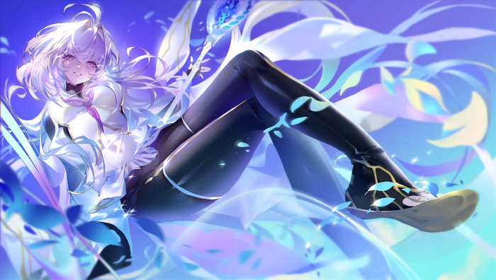4K Fate/Grand Order smiling girl with purple eyes