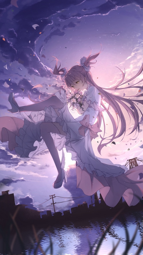 Misono Mika from Blue Archive with flowers