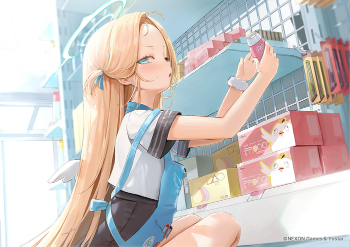 Sora from Blue Archive shopping for products