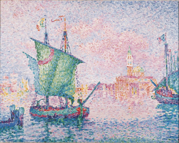 Paul Signac's Pointillist Painting of Venice Harbor