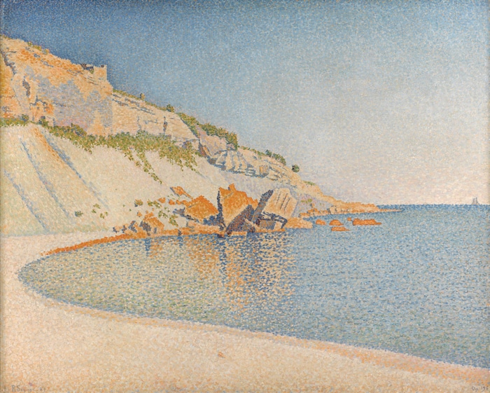 Paul Signac's Seascape with Rocky Coastline and Beach