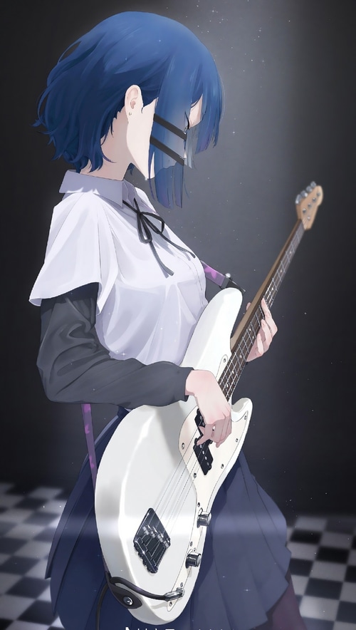 Ryo Yamada playing a bass guitar