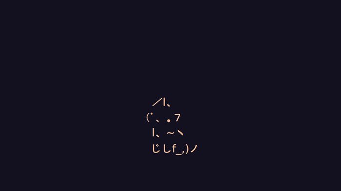 ASCII art cat with simple background