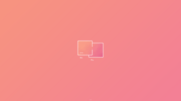 Two color swatches with text on a pink background
