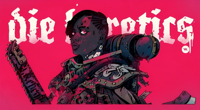 Adepta Sororitas with Chain Sword in Warhammer 40,000