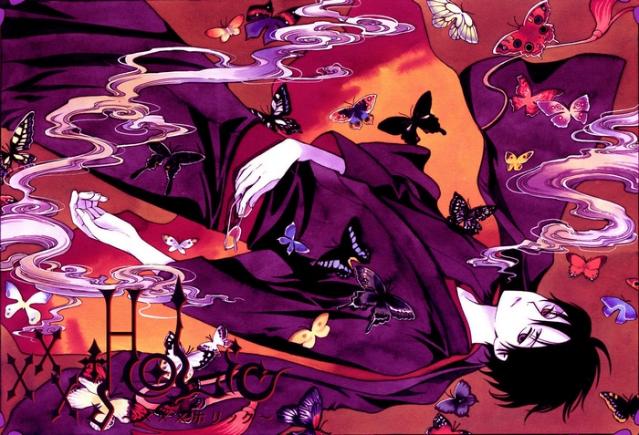 Watanuki Kimihiro from xxxHOLiC with butterflies and smoke