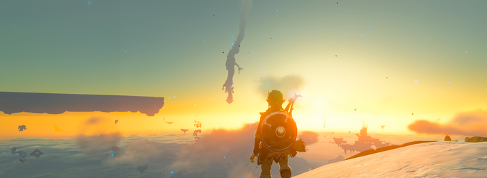 Link with shield in The Legend of Zelda: Tears of the Kingdom