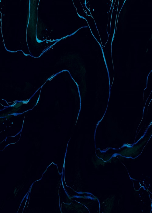 Abstract blue lines on a black background